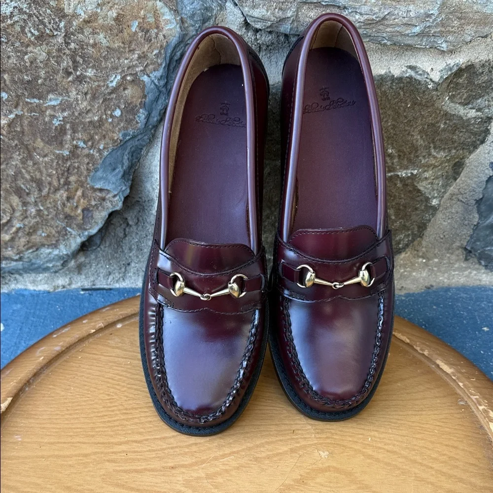 NEW Brooks Brothers Horsebit Loafers Burgundy Leather Size 8